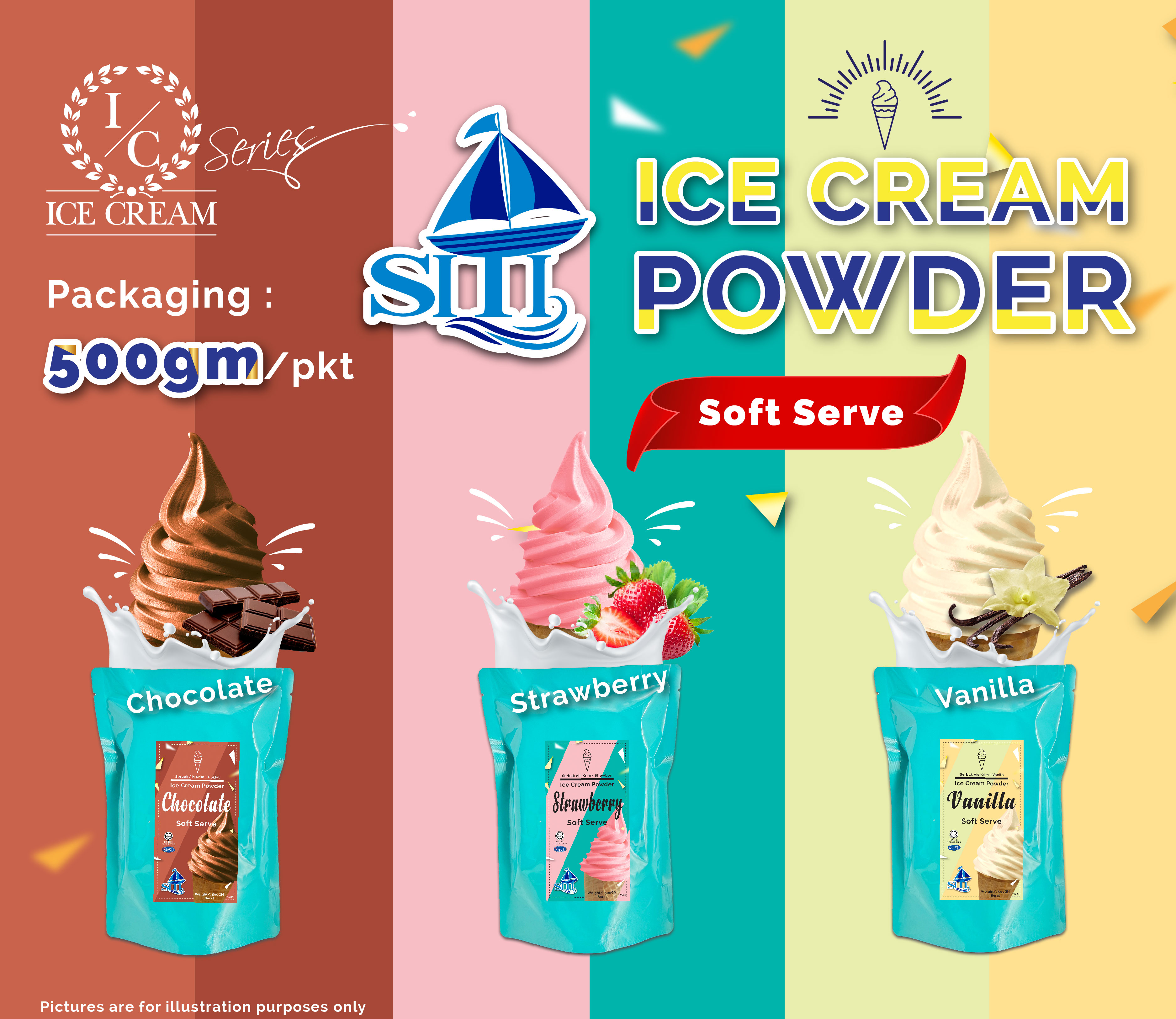 Soft Serve Ice Cream Powder (Serbuk Ais Krim) 500gm/pkt Trans Standard International Sdn Bhd